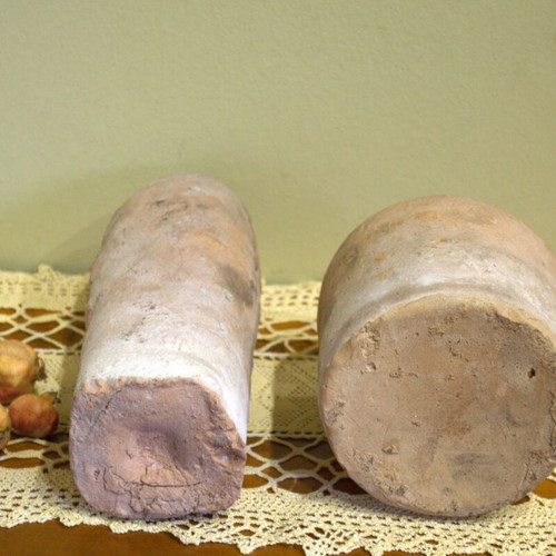 Set of 2 rustic ceramic vessels used, archaic Greek style