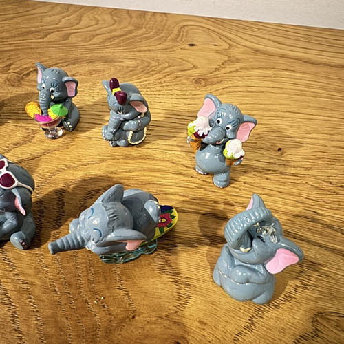 Kinder elephant figures used, 9 different from the 90s