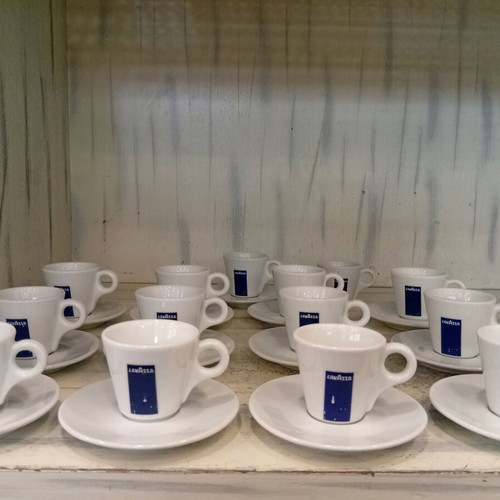 Lavazza espresso porcelain cups like new, pack of 13 sets