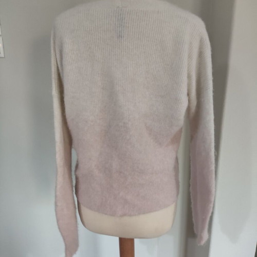 MarcCain white pink wool alpaca cardigan size M/L like new