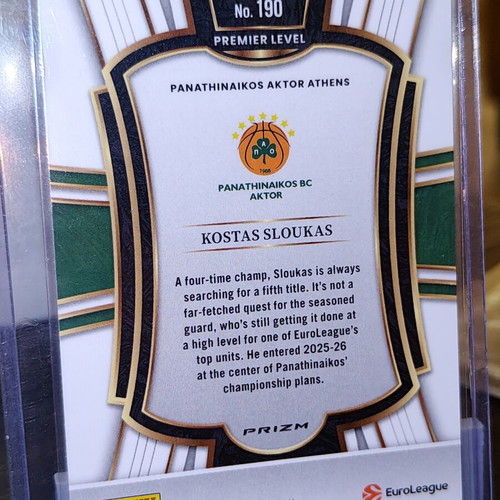 Panini Select Kostas Sloukas White Sparkle SSP card like new
