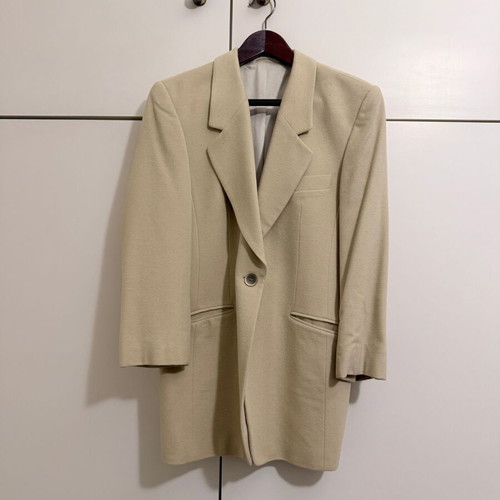 Vintage angora and lambswool blazer made in West Germany like new, cream