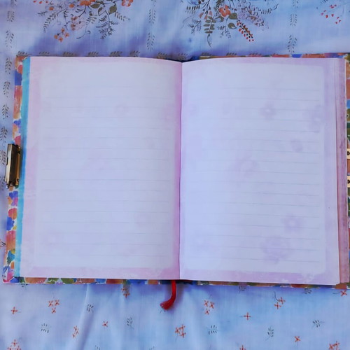 Vintage Romantic Diary like new with floral cover and metal clasp