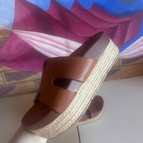 Estil platform sandals, tan brown, size 36