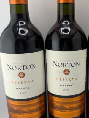 Norton Malbec Reserva 2020 φιάλες κρασιού, σετ 2
