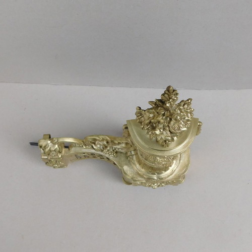 Decorative French Neoclassical Bronze Fireplace Triptych