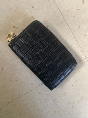 Wallet black leather with gold hardware like new