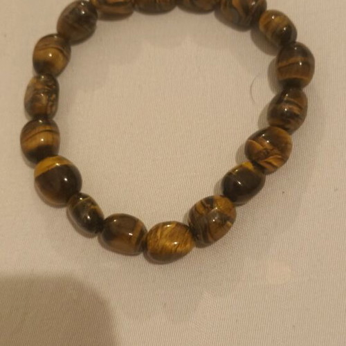 Bracelet with tiger's eye semi-precious stones like new, elastic