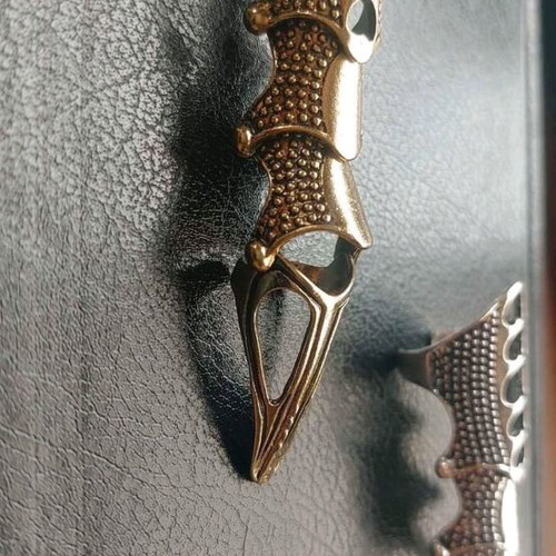 Alloy metal full finger rings new, gray and beige
