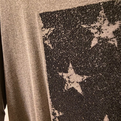 Zara T-shirt short sleeve gray with embossed design used, size M