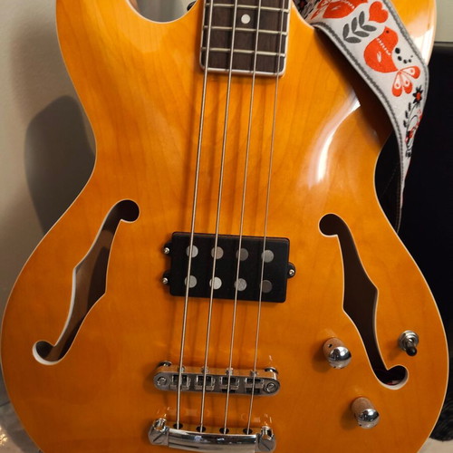 Harley Benton HB-50 Vintage Orange WB50 Semi-Hollow Bass