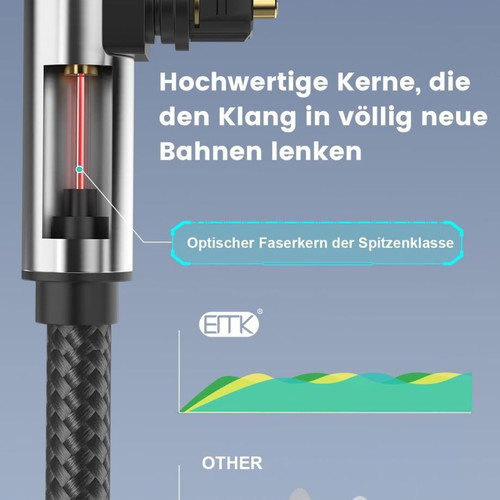Optical audio cable 5 meters 90 degrees new