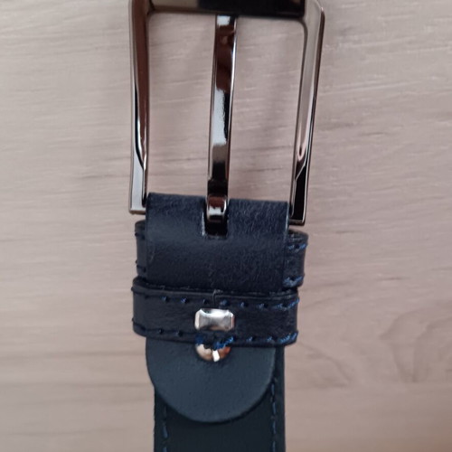 Leather men's navy blue belt like new, size 115 cm