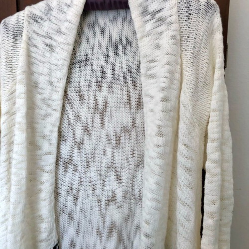 White knitted cardigan like new, size L