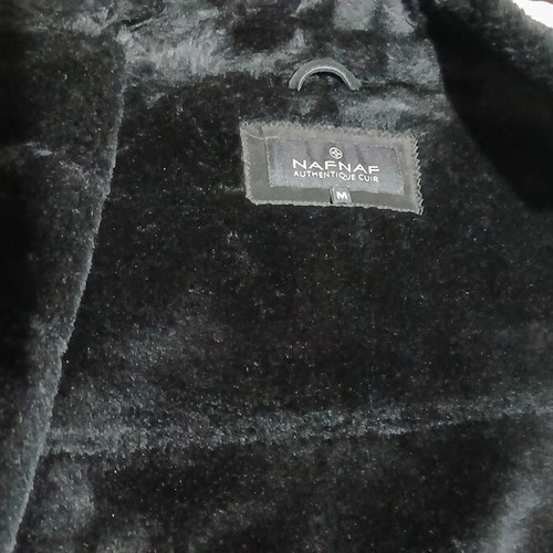 Naf Naf Vintage Long Suede Coat Authentic Cuir size M like new, black