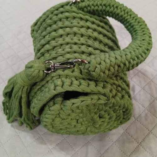 Handmade knitted bag small, green