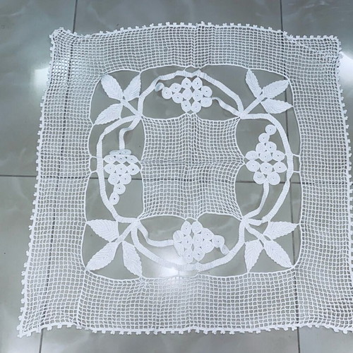 Handmade knitted doily used, size 70x70