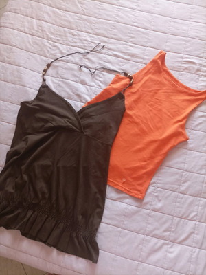 Batida sleeveless tops used, brown, size S