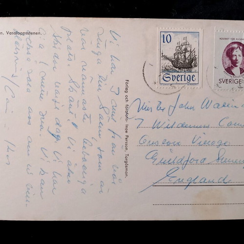 Sweden postcard used, mailed
