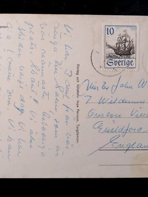 Sweden postcard used, mailed