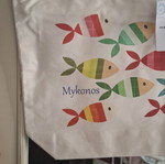 Mykonos cotton shoulder bag with zipper souvenir