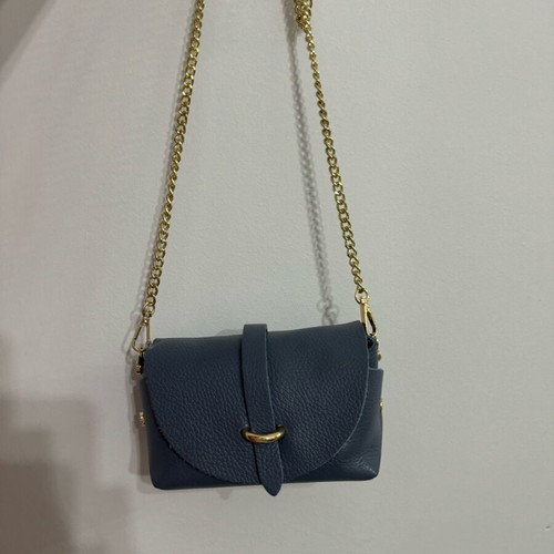 Blue bag with gold chain like new