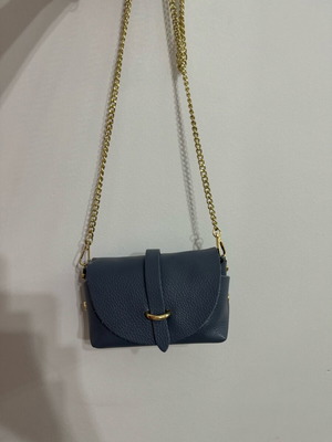 Blue bag with gold chain like new