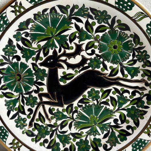 Elafos Handmade Ceramic Decorative Plate used, Rhodes, Ø24.5 cm