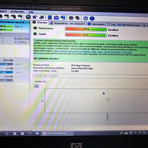 Toshiba THNS128GG4BAAA 1.8" uSATA Micro SSD 128GB used