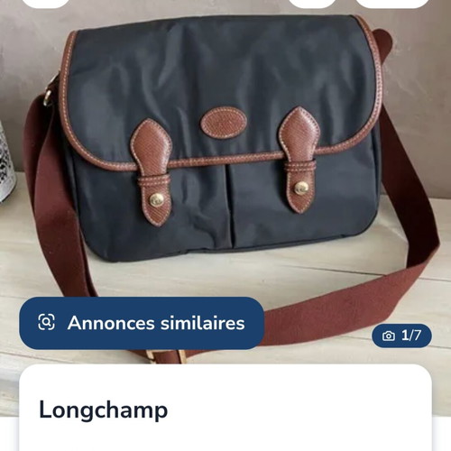 Longchamp Le Pliage shoulder bag purple used with brown leather details