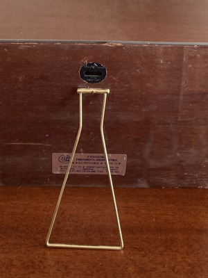 Vintage wooden military plaque base holder