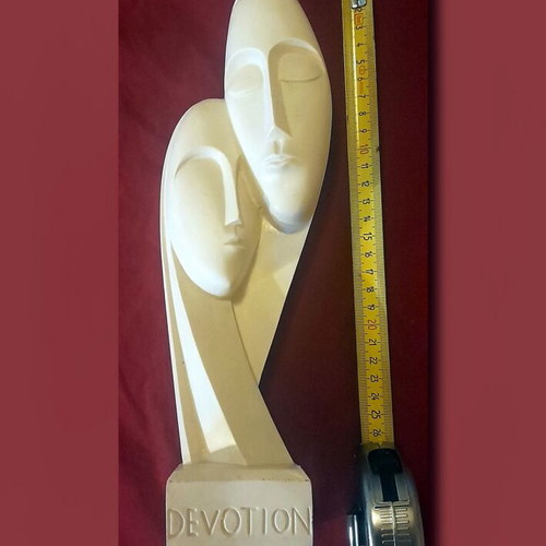 Άγαλμα ζευγαριού Devotion από αλάβαστρο, 30 εκ., μοντέρνα τέχνη
