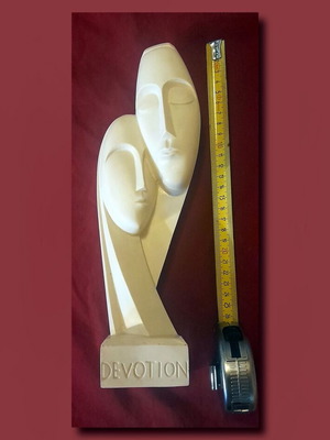 Άγαλμα ζευγαριού Devotion από αλάβαστρο, 30 εκ., μοντέρνα τέχνη