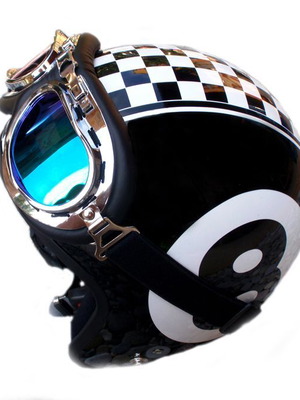 AVEX Rally Antique VY514 κράνος μοτοσικλέτας με γυαλιά, μέγεθος L