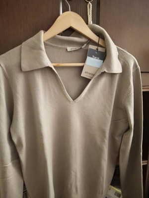 Attrattivo blouse with collar brown new, size L