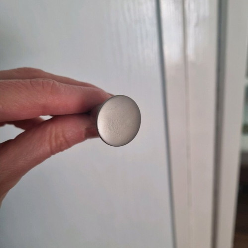 Vintage knobs used, pack of 6, Atomic Space Age silver