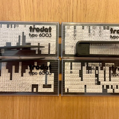 Trodat stamp replacement parts used, 4 plates for 3mm and 4mm