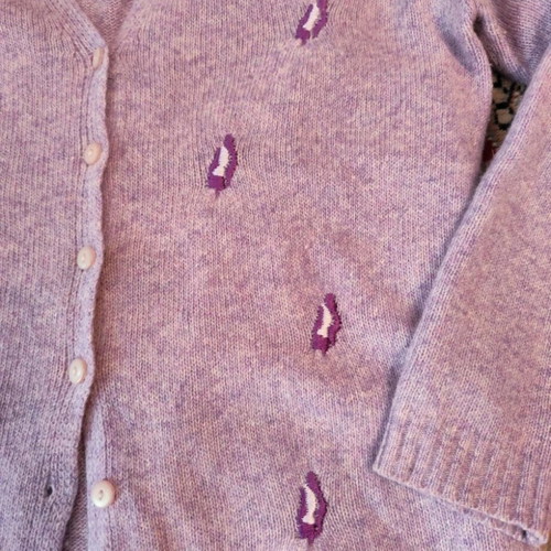 Apollon knitted cardigan purple like new with embroidered details