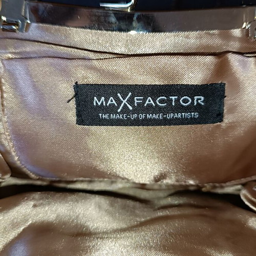 Vintage Max Factor handbag used, crossbody, gold