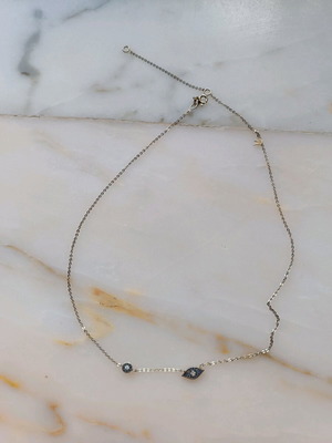Silver gold-plated necklace 925 eye with crown like new