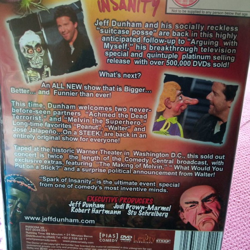 Jeff Dunham Spark of Insanity DVD like new, comedy, subbed