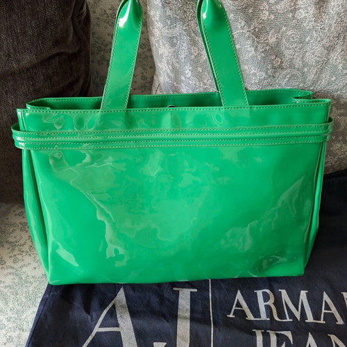 Armani Jeans handbag like new, green color with case