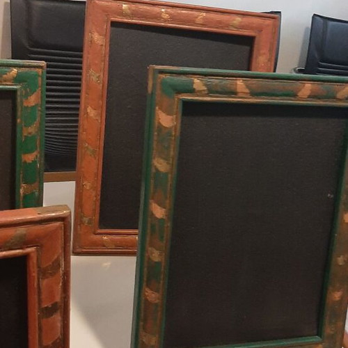 Wooden frames with gold metal details new, three sizes