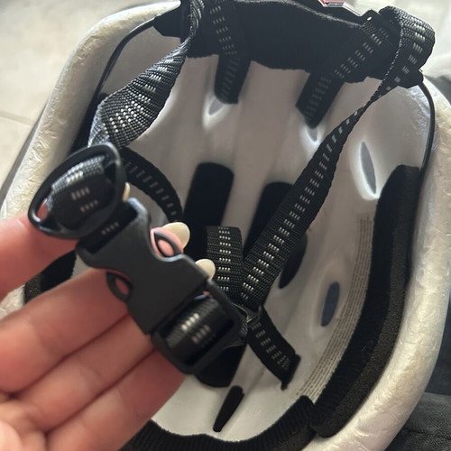 Dunlop Kids Bicycle Helmet Like New, White with Pink Flowers, Size 48-52 cm