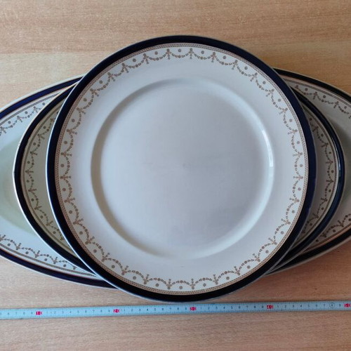 Dunn Bennett Royal Victoria Pottery set of 3 vintage English platters used
