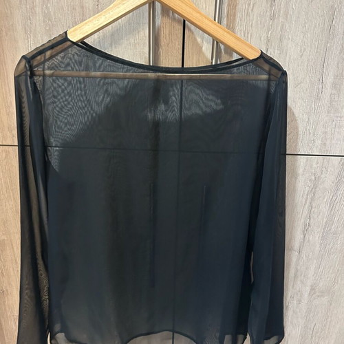 Sheer blouse like new, Greek production, black, size L