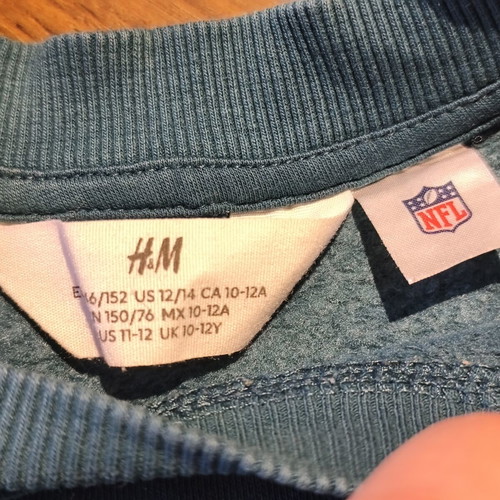 H&M sweatshirt used for 10-12 years, green, size 146-152 cm