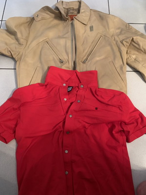 Harley Davidson leather jacket and short sleeve shirt like new, size L