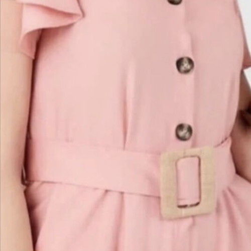 Women's jumpsuit new, salmon color, linen fabric, size L