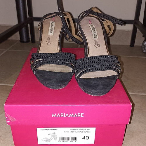 Mariamare sandals fabric and leather black size 40 like new